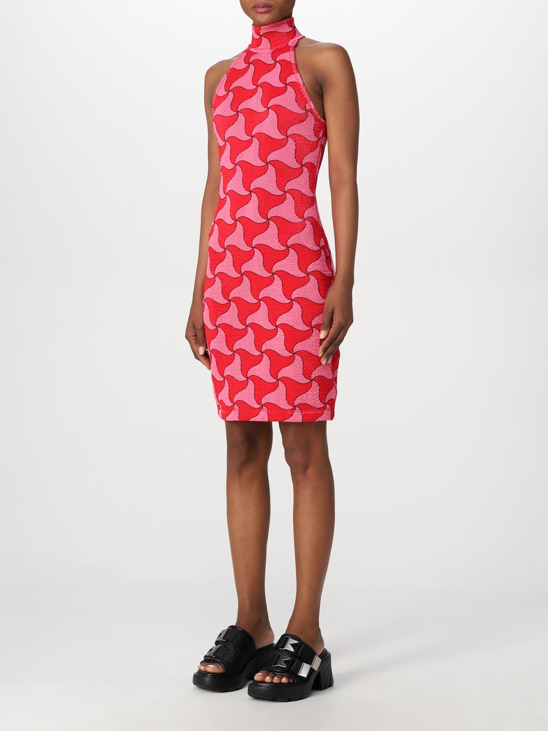 BOTTEGA VENETA ABITO: Abito Bottega Veneta con stampa Wavy Triangle, Rosa - Img 3