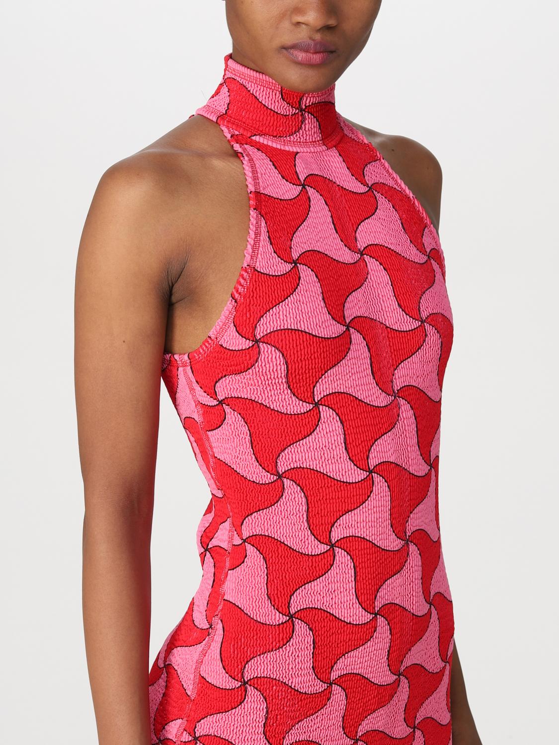BOTTEGA VENETA ABITO: Abito Bottega Veneta con stampa Wavy Triangle, Rosa - Img 4