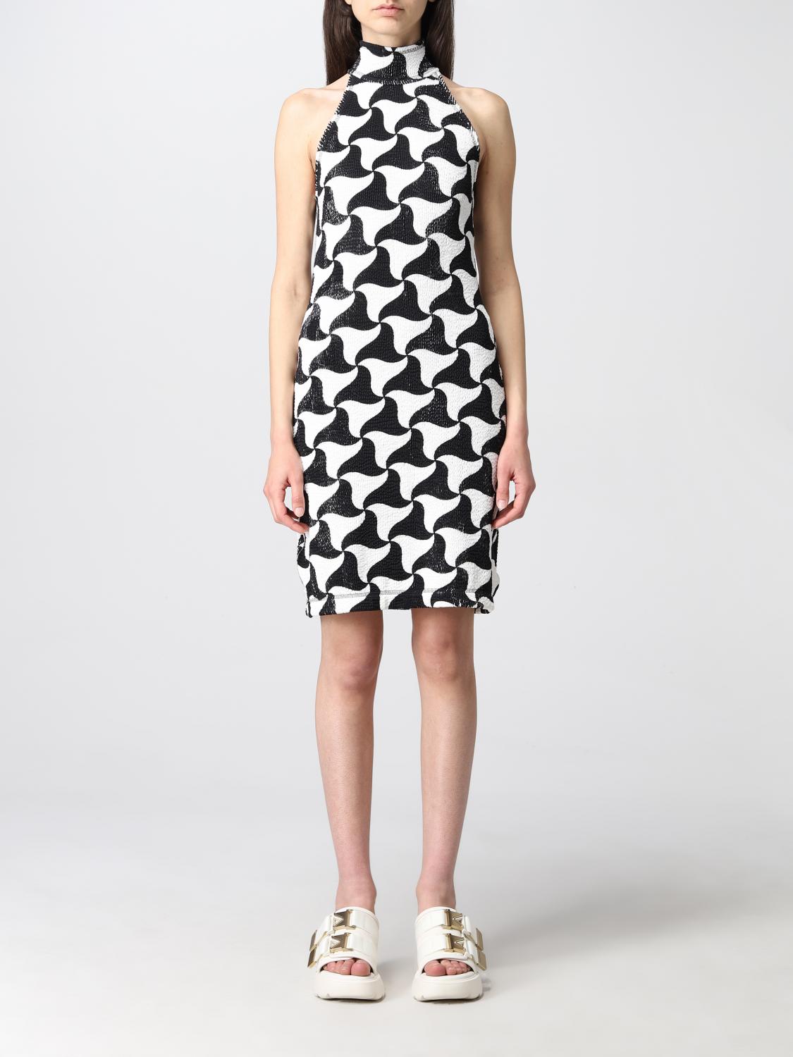 BOTTEGA VENETA VESTIDO: Vestido de Bottega Veneta con estampado Wavy Triangle, Nata - Img 1