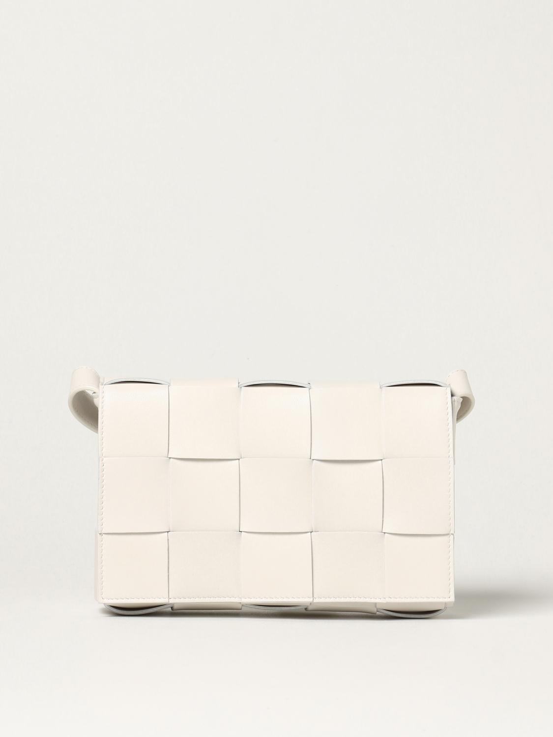 BOTTEGA VENETA CROSSBODY BAG: Bottega Veneta Salon 03 Cassette intrecciato leather shoulder bag, White - Img 1