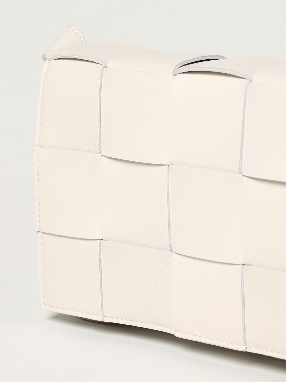 BOTTEGA VENETA CROSSBODY BAG: Bottega Veneta Salon 03 Cassette intrecciato leather shoulder bag, White - Img 4