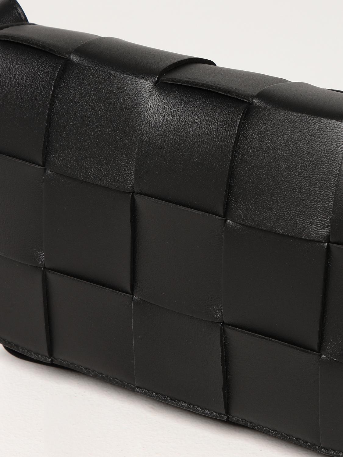 BOTTEGA VENETA CROSSBODY BAG: Bottega Veneta Salon 03 Cassette intrecciato leather shoulder bag, Black - Img 4