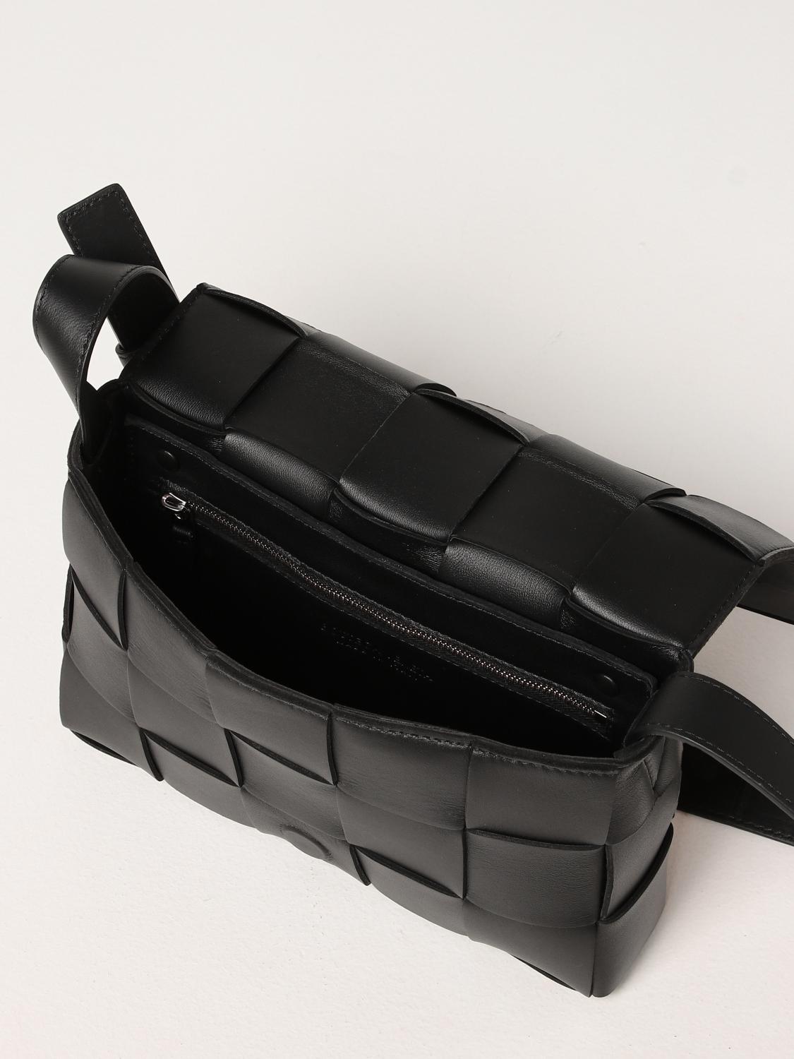 BOTTEGA VENETA CROSSBODY BAG: Bottega Veneta Salon 03 Cassette intrecciato leather shoulder bag, Black - Img 5
