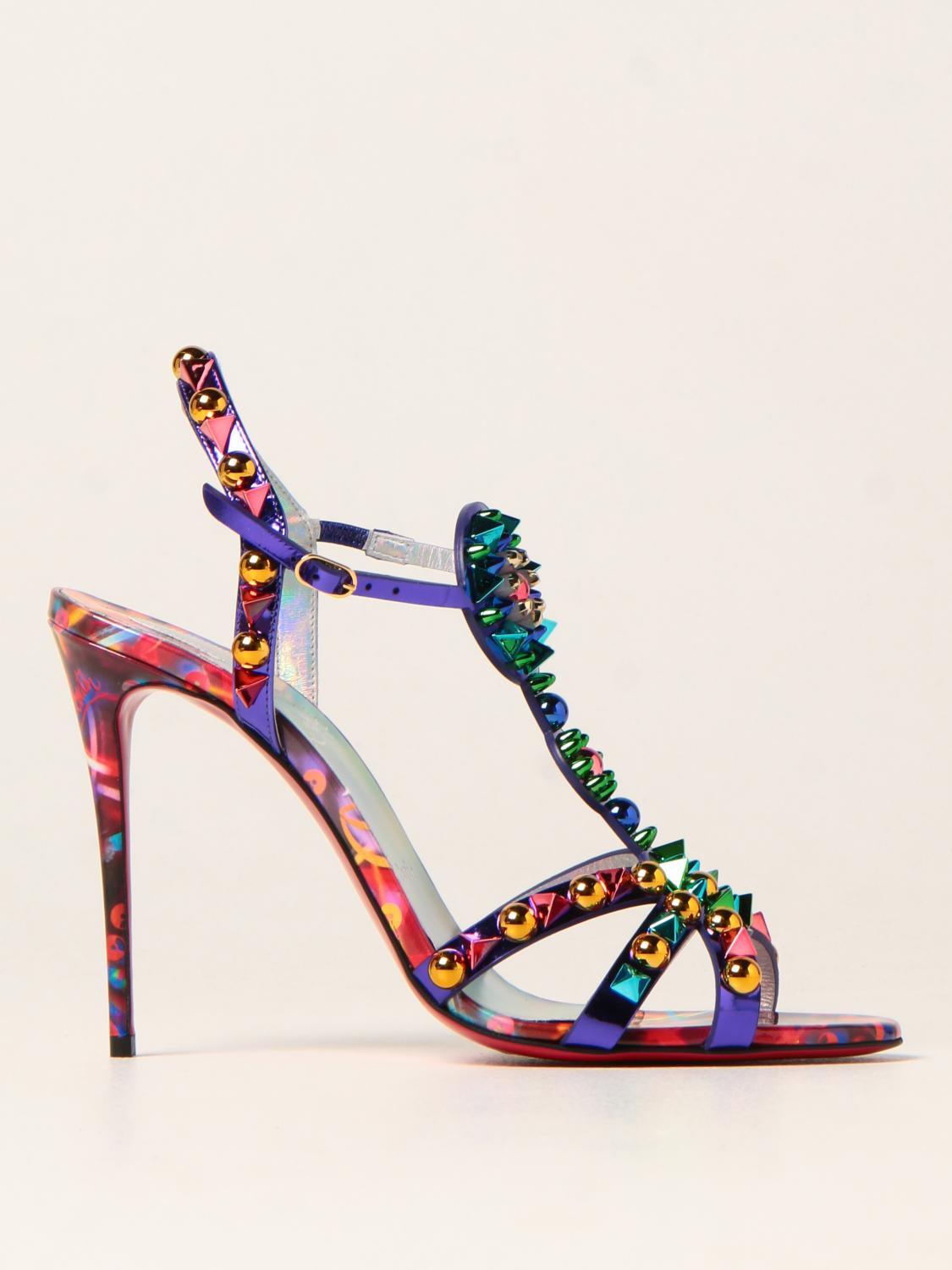 CHRISTIAN LOUBOUTIN: Goldora sandals with studs - Multicolor