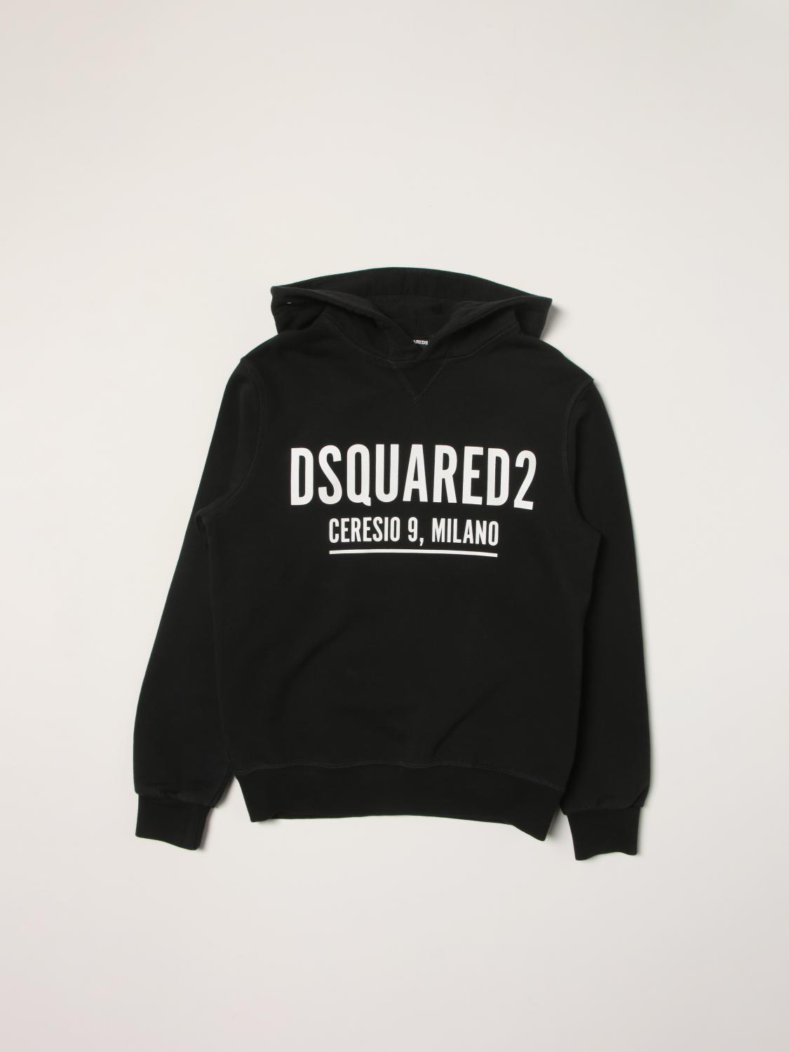 DSQUARED2: junior cotton sweatshirt - Black | Dsquared2 sweater