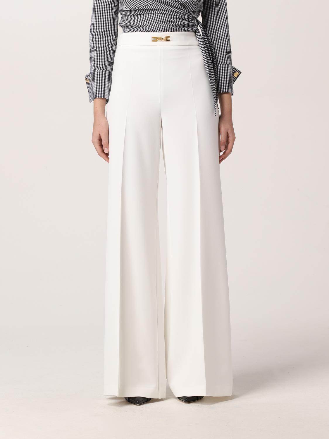 ELISABETTA FRANCHI PANTALONES: Pantalón mujer Elisabetta Franchi, Marfil - Img 1