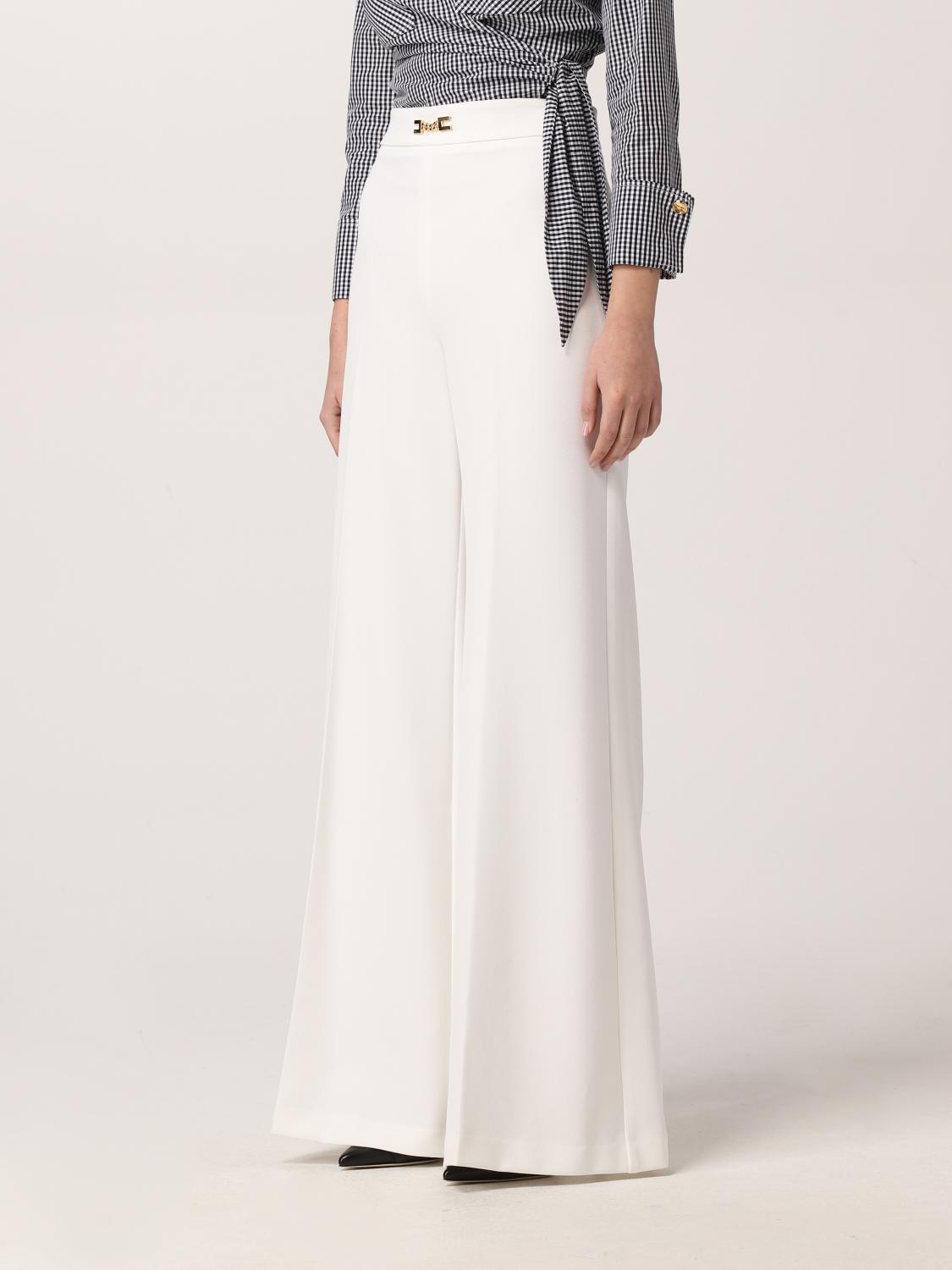 ELISABETTA FRANCHI PANTALONES: Pantalón mujer Elisabetta Franchi, Marfil - Img 4