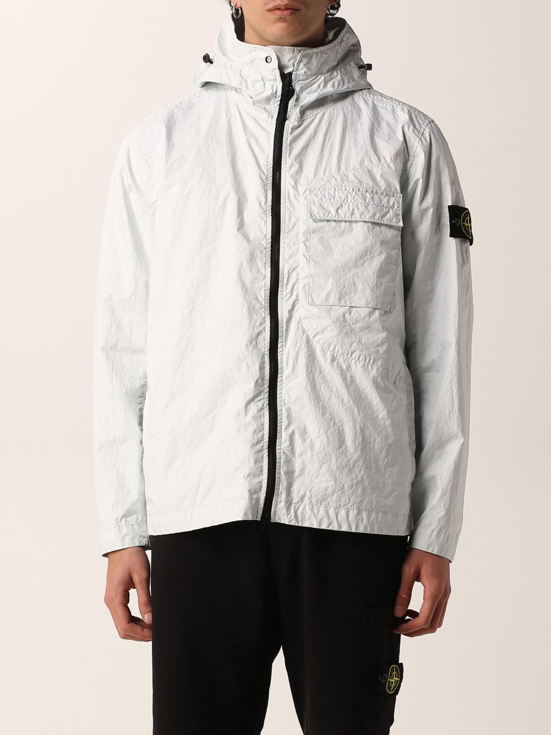 STONE ISLAND: Garment-dyed 3L TC Membrane Jacket - Ice | Stone 