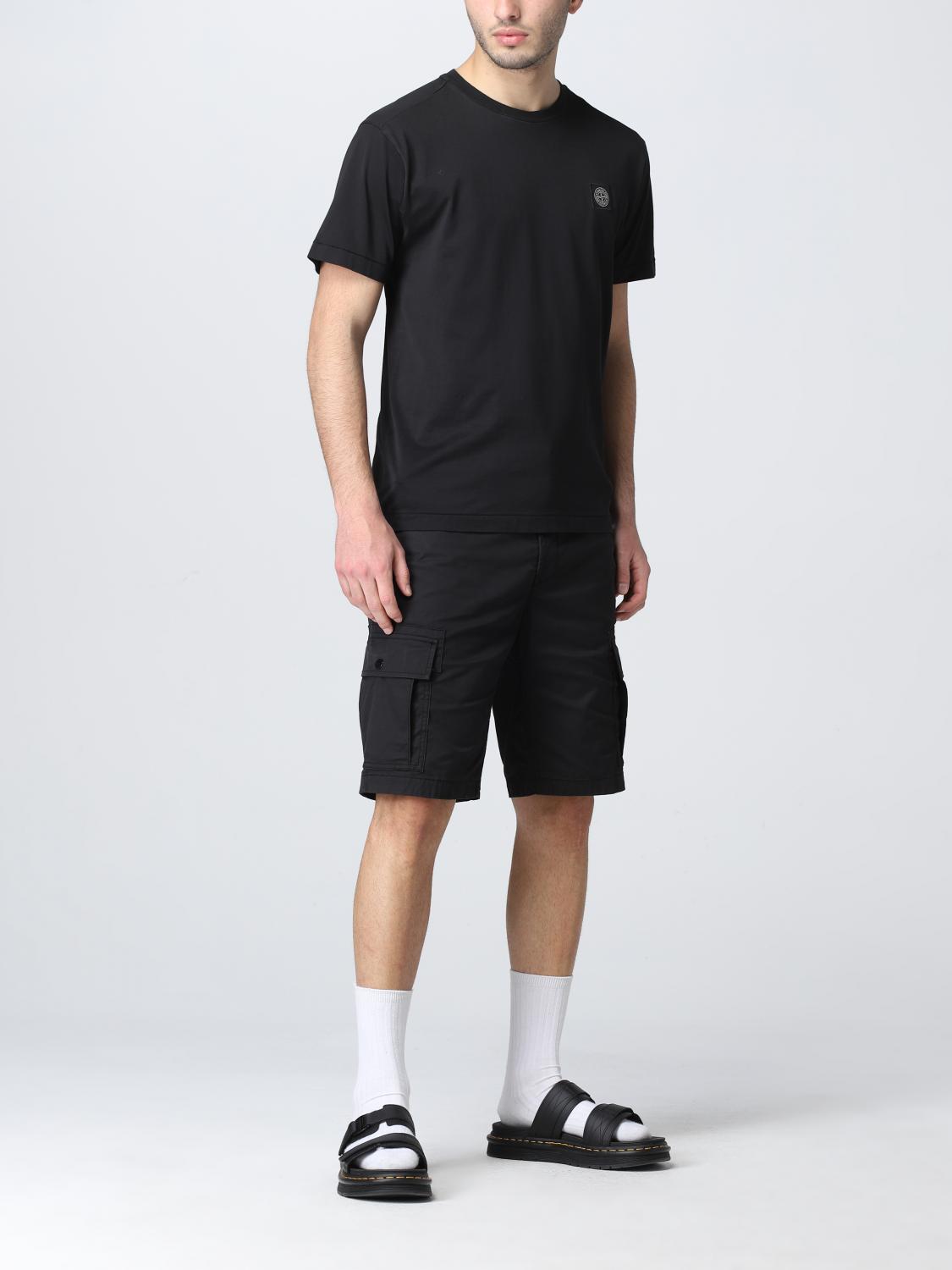 STONE ISLAND SHORTS: Stone Island cargo bermuda shorts in Supima® cotton, Black - Img 2