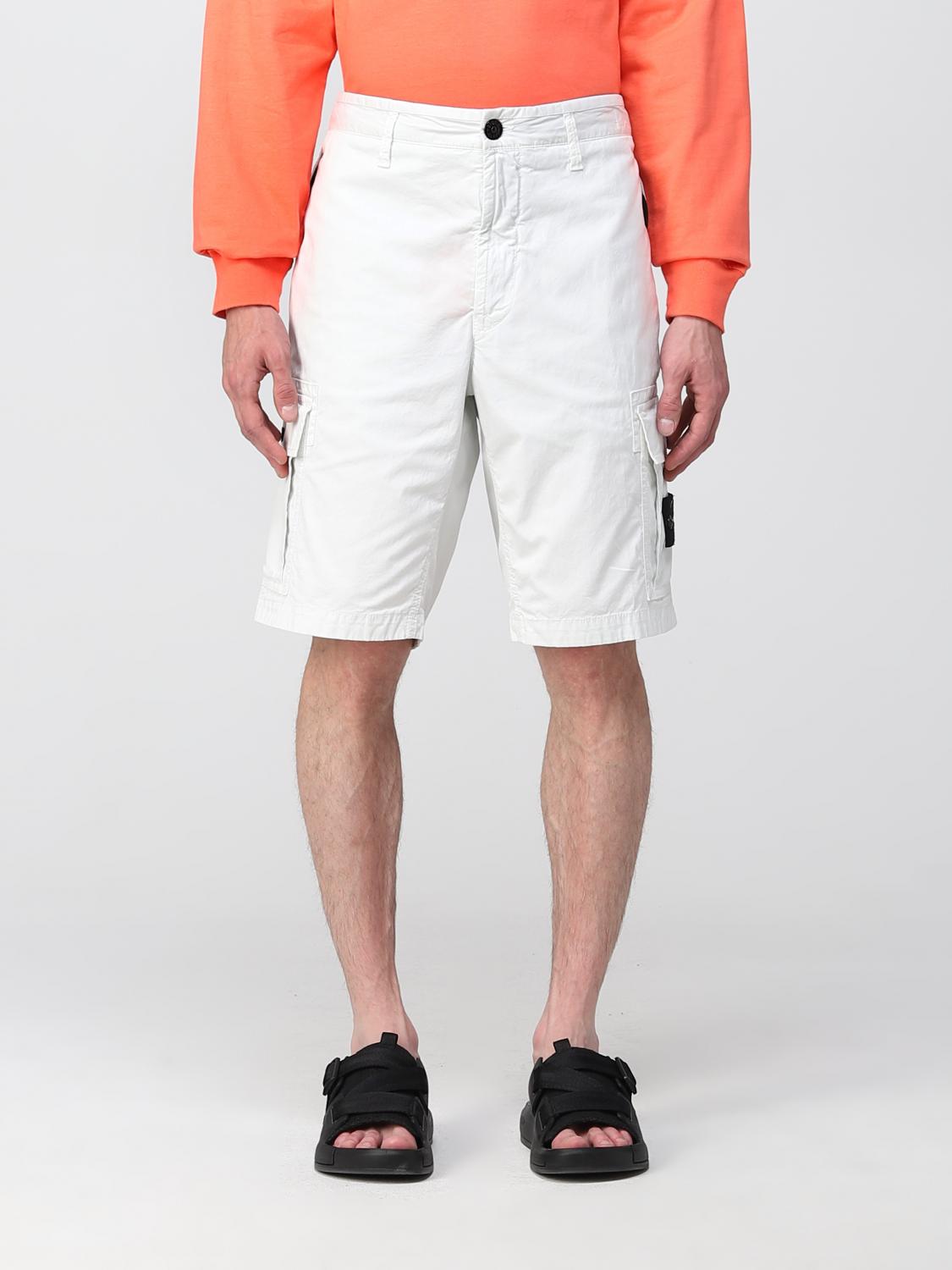 STONE ISLAND SHORTS: Stone Island cargo bermuda shorts in Supima® cotton, Ice - Img 1