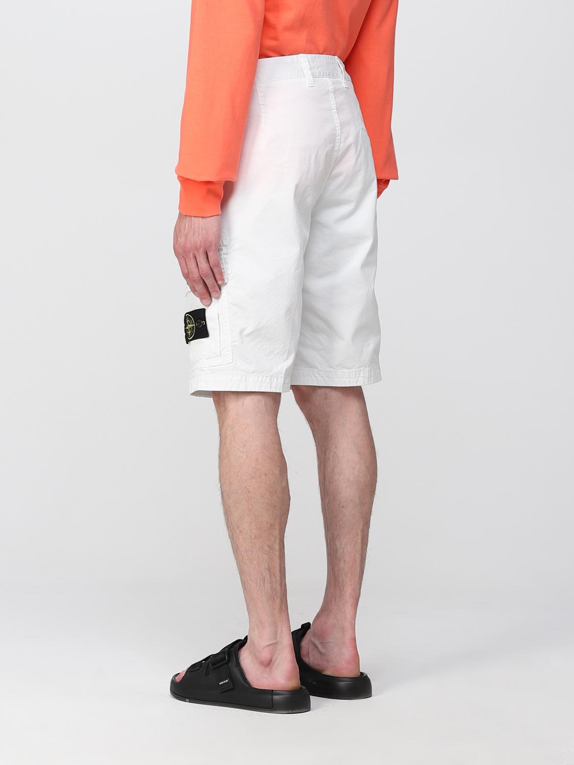 STONE ISLAND SHORTS: Stone Island cargo bermuda shorts in Supima® cotton, Ice - Img 3