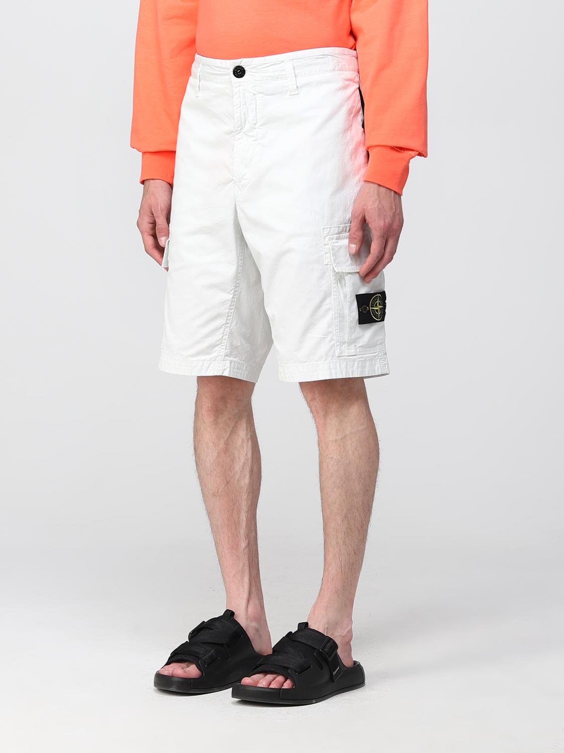 STONE ISLAND SHORTS: Stone Island cargo bermuda shorts in Supima® cotton, Ice - Img 4