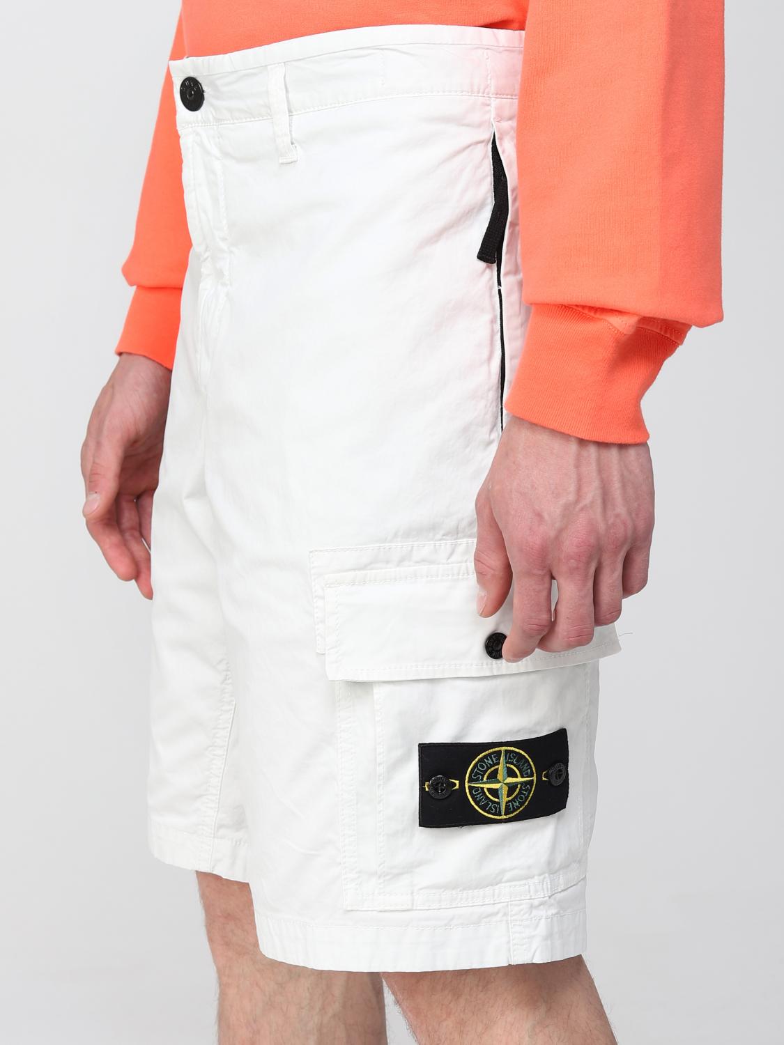 STONE ISLAND SHORTS: Stone Island cargo bermuda shorts in Supima® cotton, Ice - Img 5