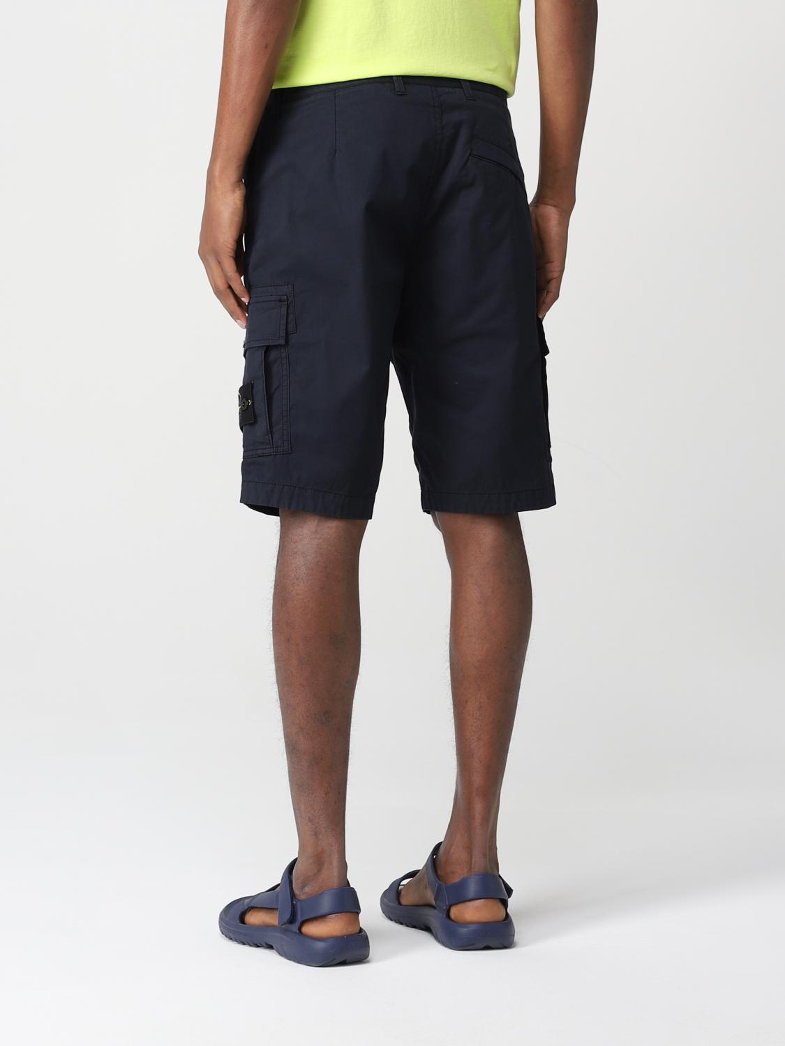 STONE ISLAND SHORTS: Stone Island cargo bermuda shorts in Supima® cotton, Navy - Img 3