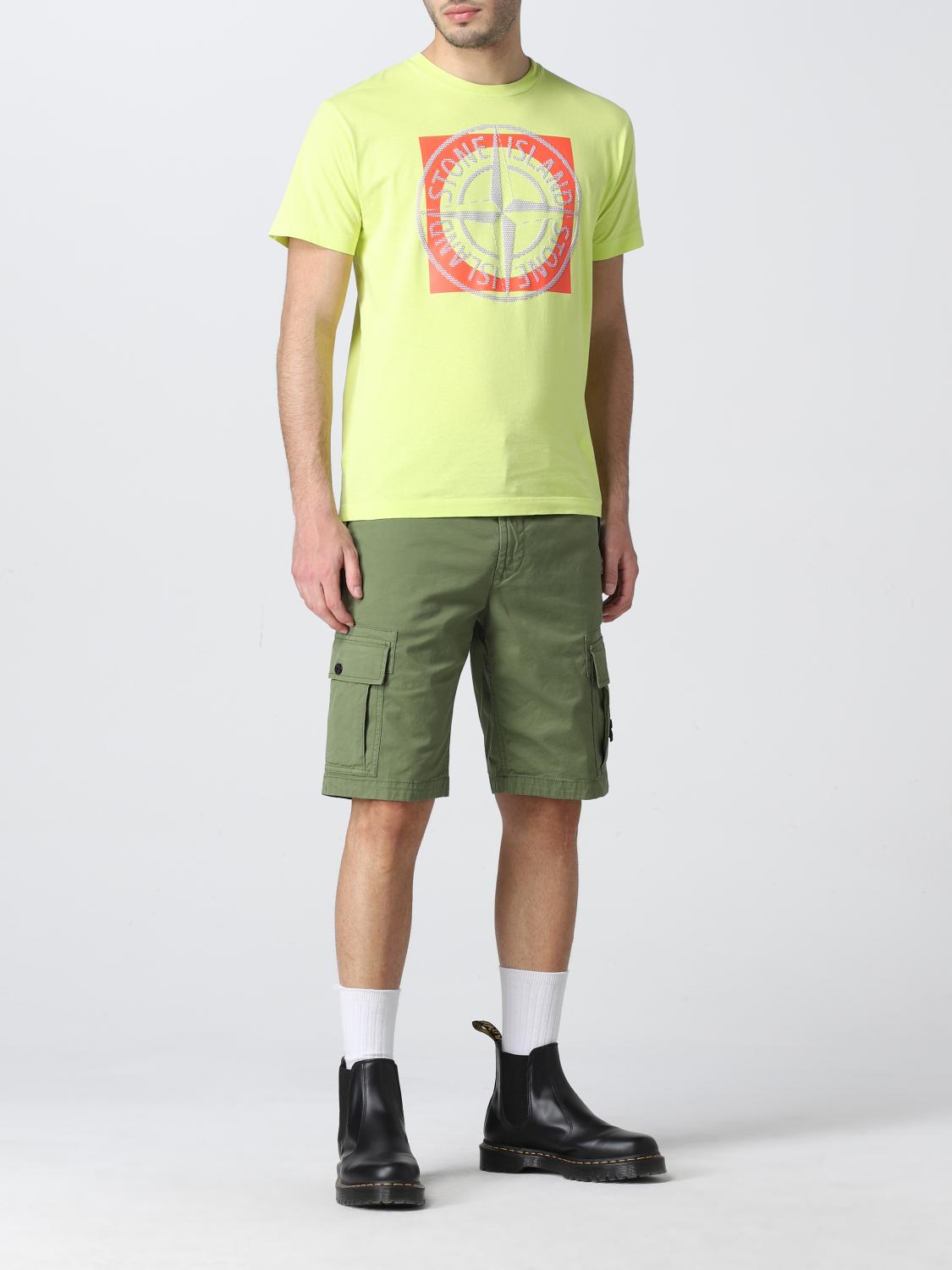 STONE ISLAND SHORTS: Stone Island cargo bermuda shorts in Supima® cotton, Olive - Img 2