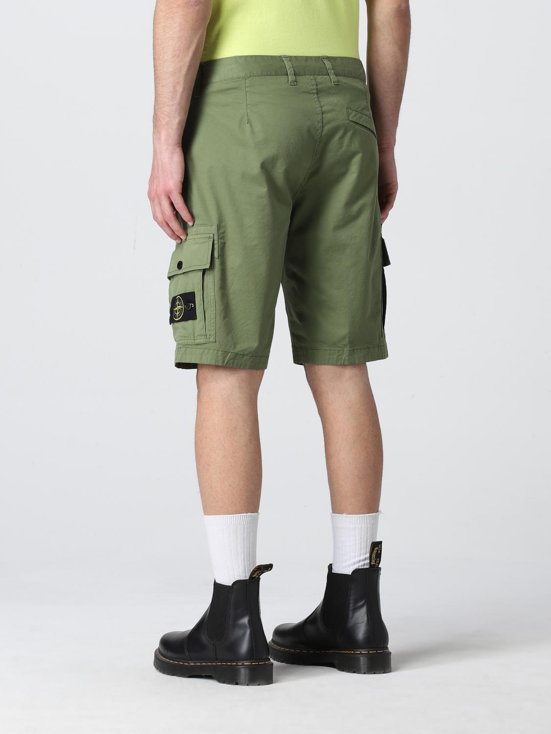STONE ISLAND SHORTS: Stone Island cargo bermuda shorts in Supima® cotton, Olive - Img 3