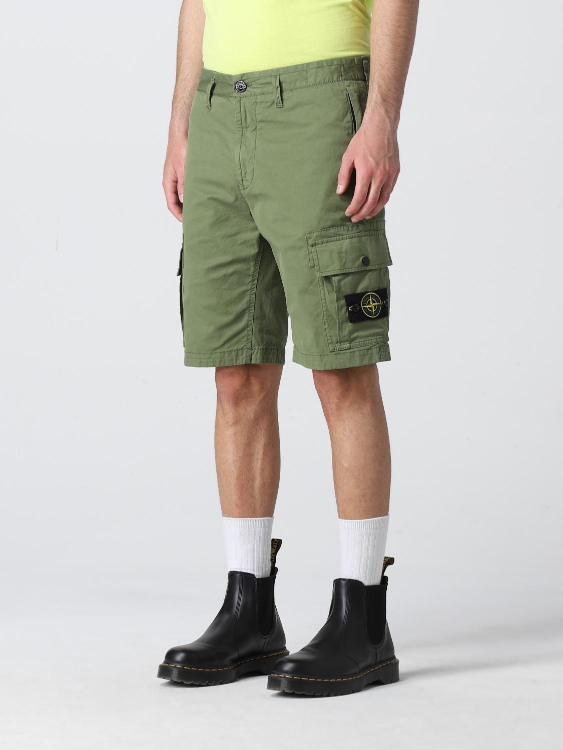 STONE ISLAND SHORTS: Stone Island cargo bermuda shorts in Supima® cotton, Olive - Img 4