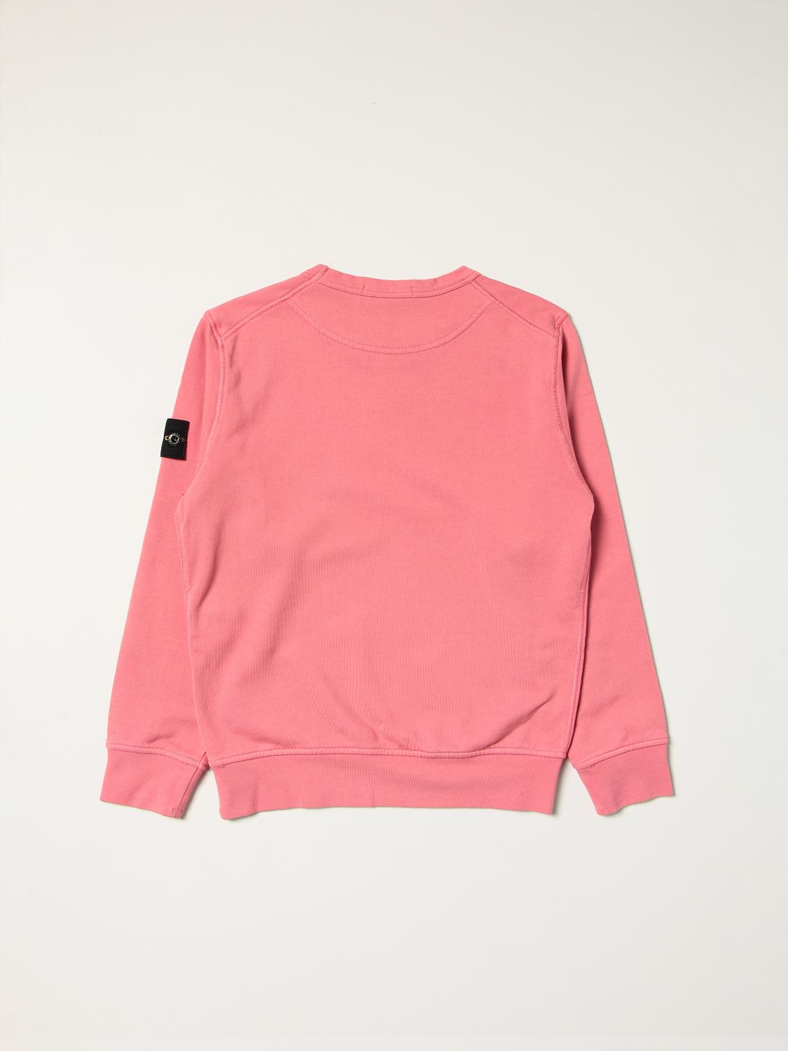 STONE ISLAND JUNIOR JUMPER: Stone Island Junior cotton sweatshirt with logo, Pink - Img 2