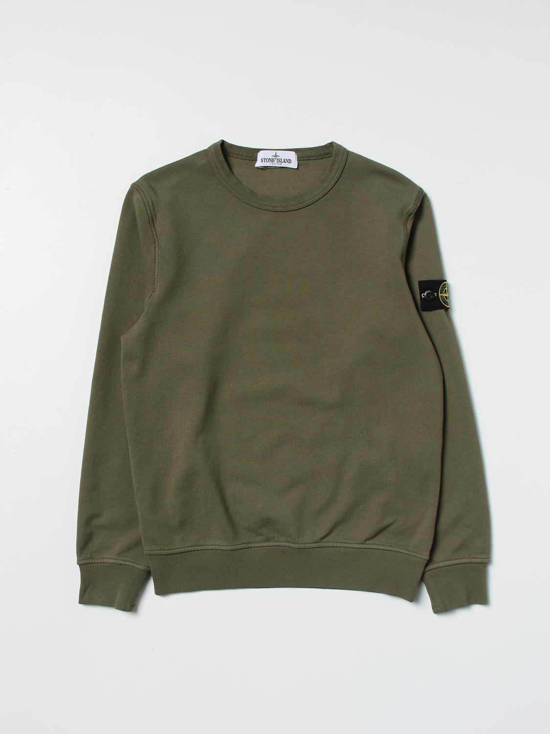 STONE ISLAND JUNIOR PULLOVER: Stone Island Junior Jungen Pullover, Military - Img 1