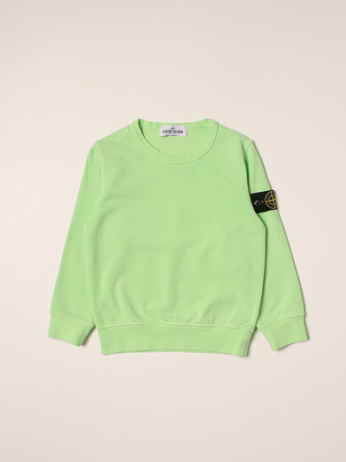 STONE ISLAND JUNIOR JUMPER: Stone Island Junior cotton sweatshirt with logo, Pistachio - Img 1