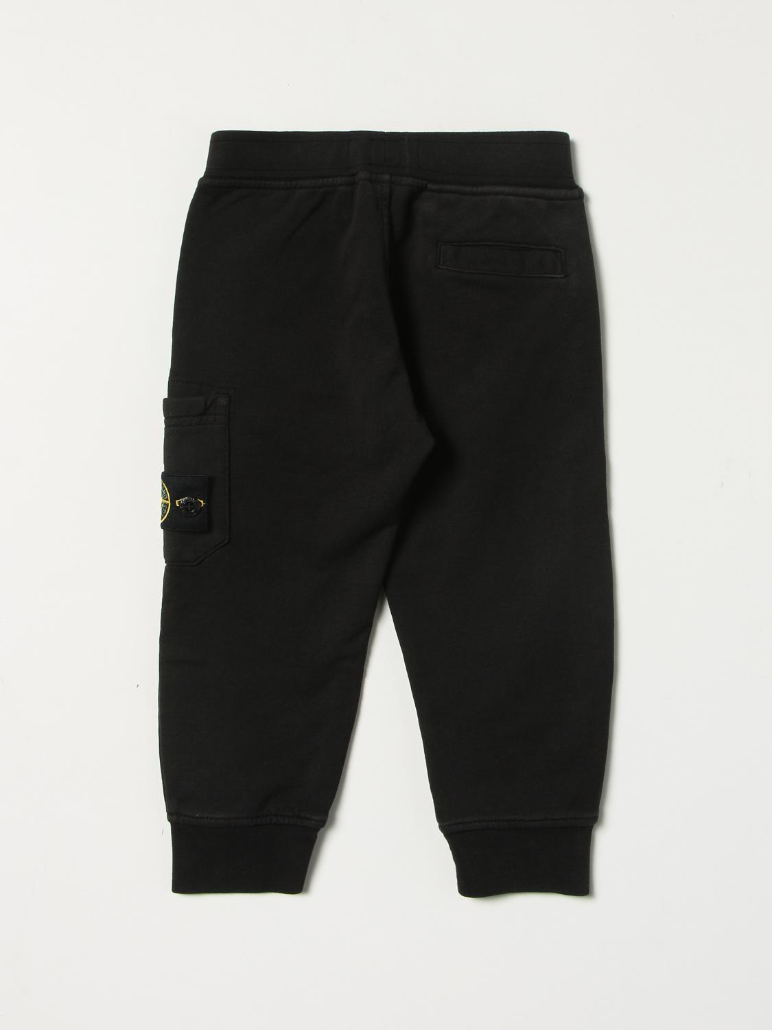 STONE ISLAND JUNIOR PANTS: Stone Island Junior jogging pants with logo, Black - Img 2