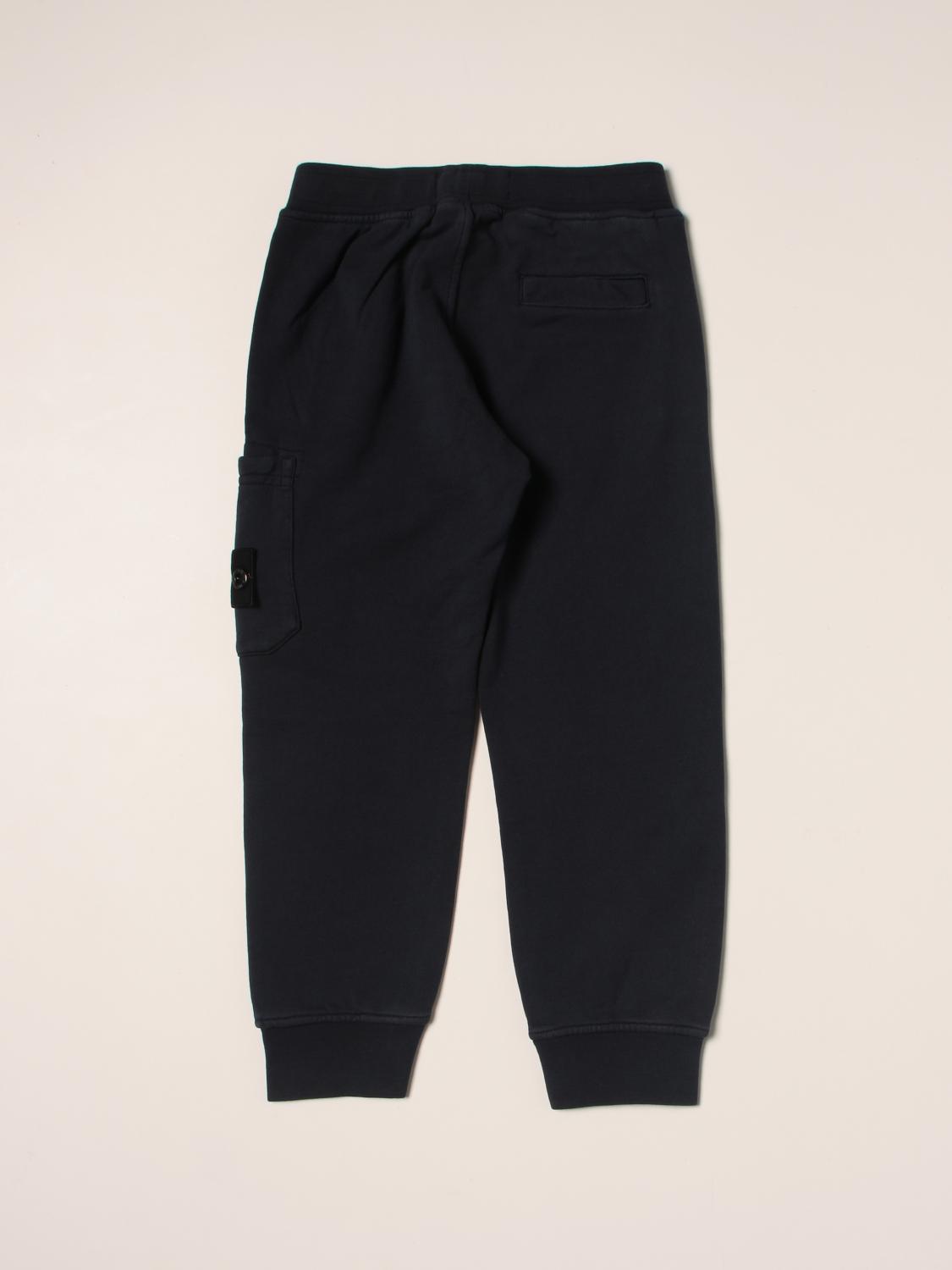 STONE ISLAND JUNIOR PANTS: Stone Island Junior jogging pants with logo, Blue - Img 2