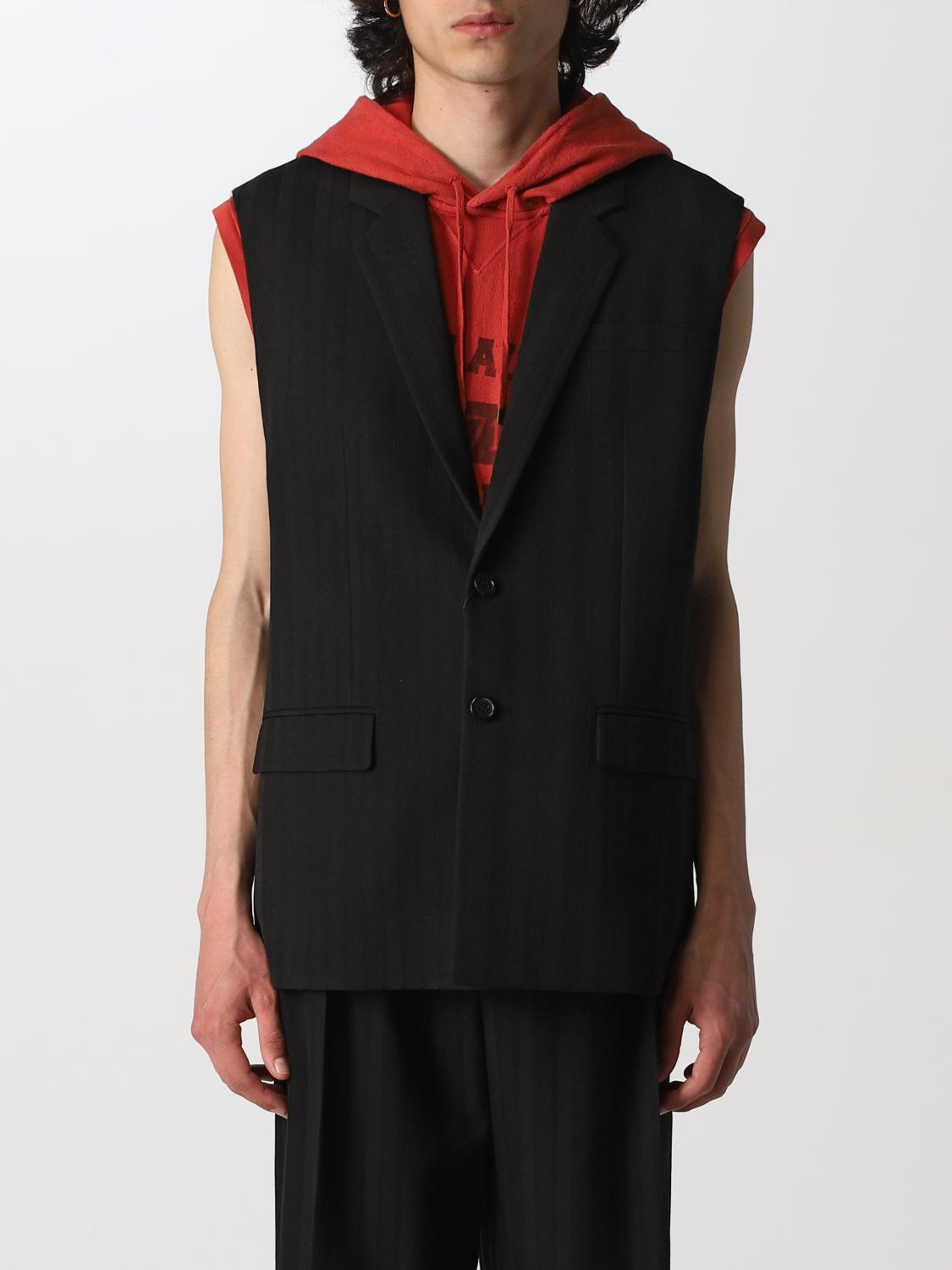 SAINT LAURENT: pinstripe wool vest Black Saint Laurent suit