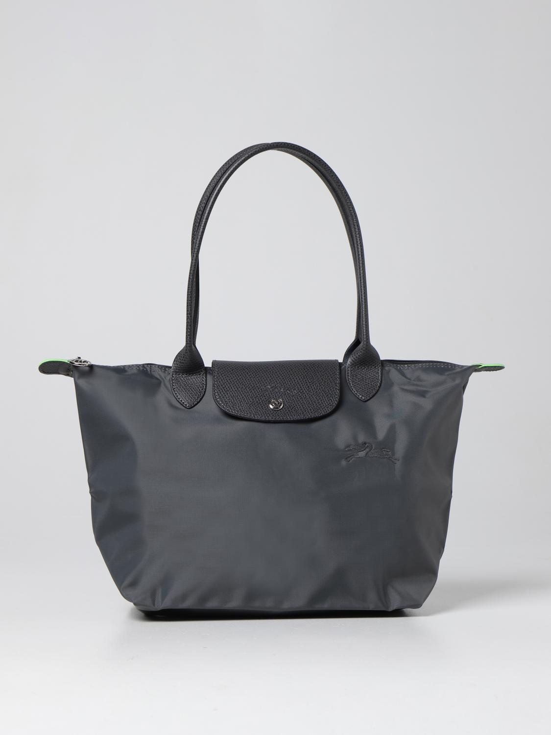 LONGCHAMP Le Pliage nylon and leather bag Grey Longchamp shoulder bag L2605919 online at GIGLIO.COM