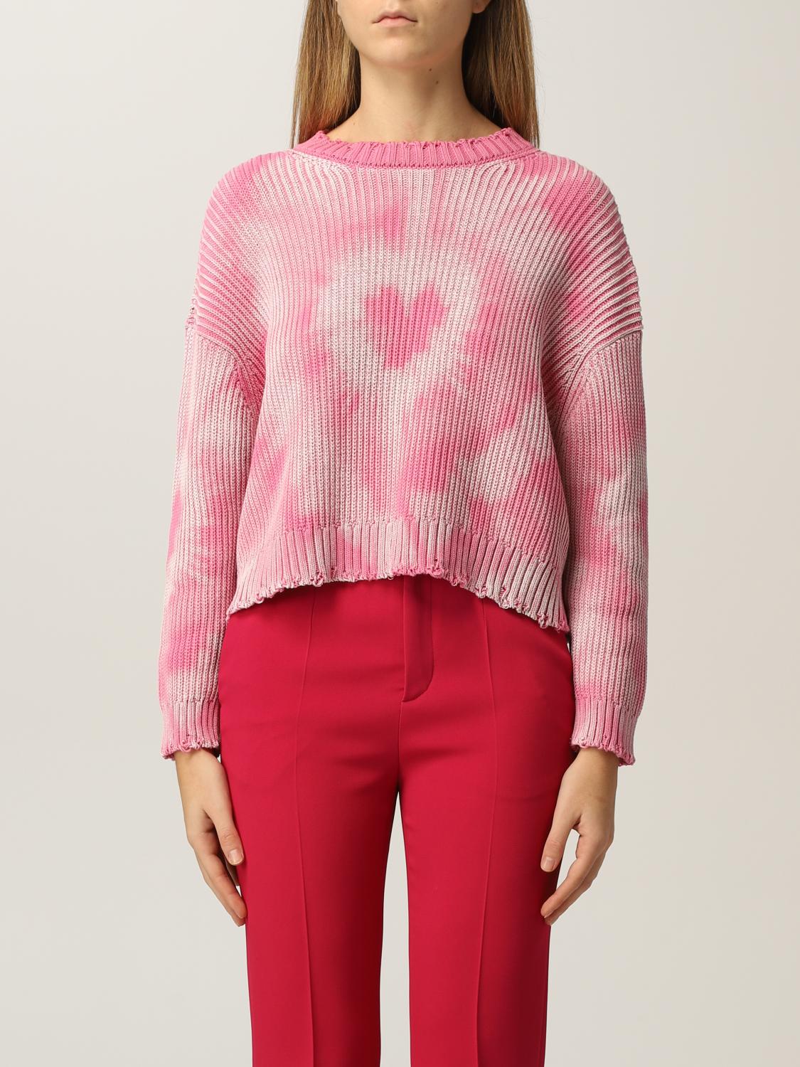 RED VALENTINO: tie dye cotton sweater Pink Red Valentino