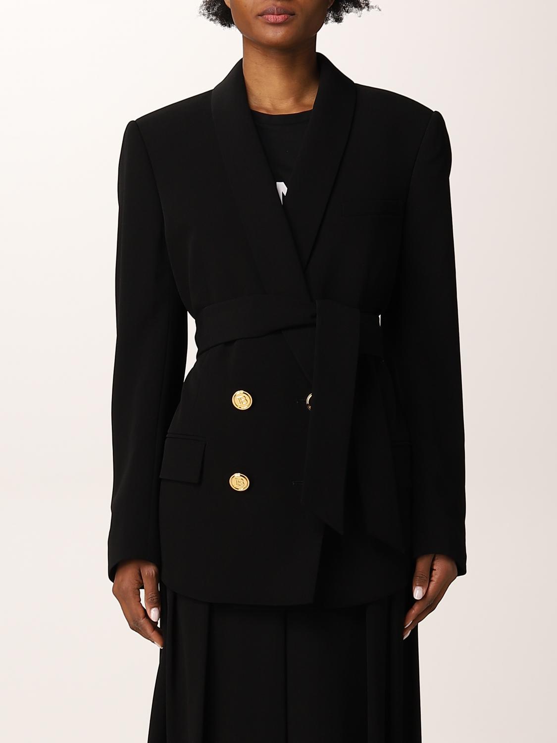BALMAIN: viscose double breasted blazer - Black | Balmain
