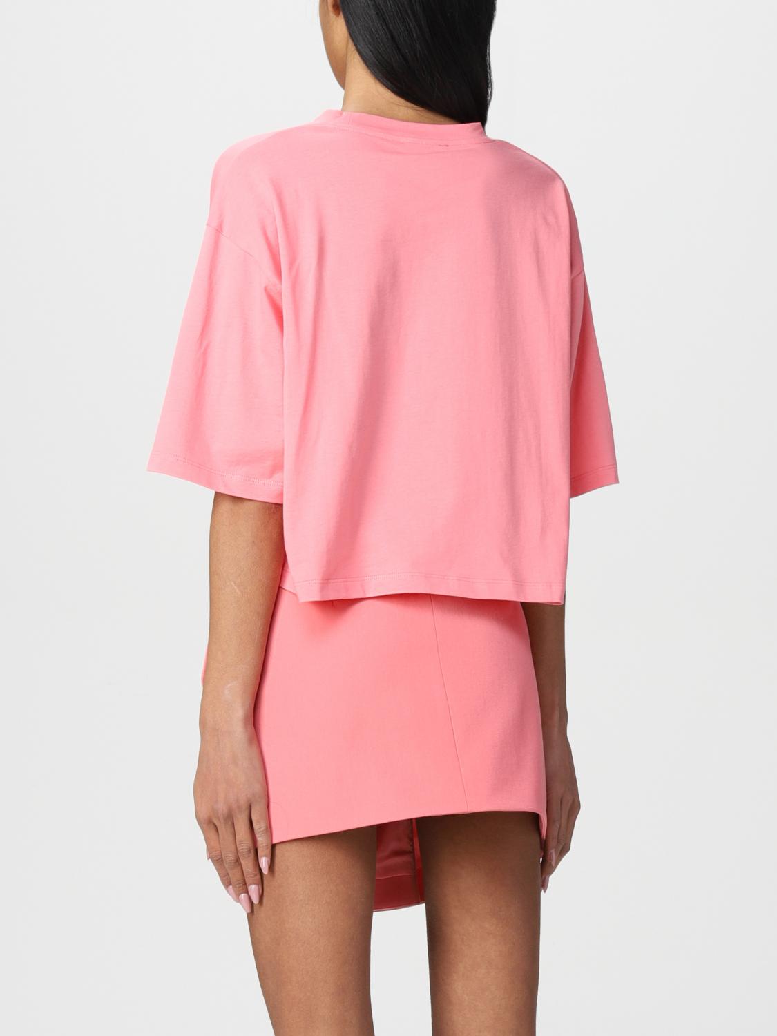Tシャツ・カットソー BALMAIN Woman T-Shirt Pink BF1EE020BB02 OHV T-shirt with Balmain Paris print pink pink - Women | BALMAIN