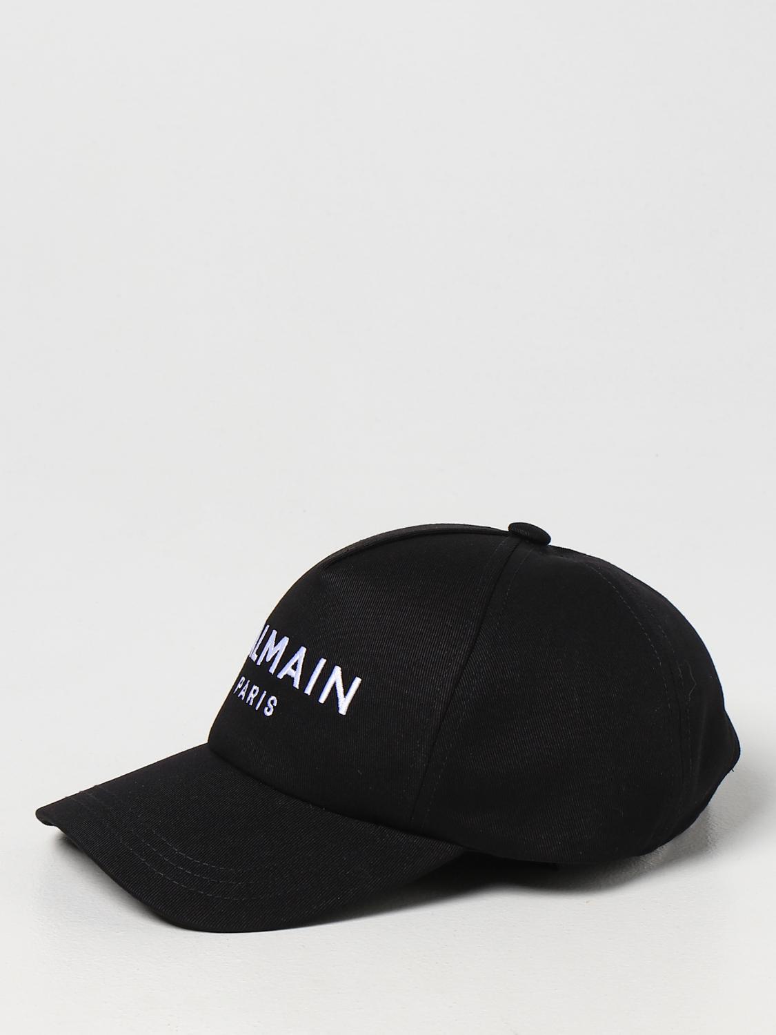 BALMAIN: Cappello con logo Nero Cappello Balmain XH0XA000BB60