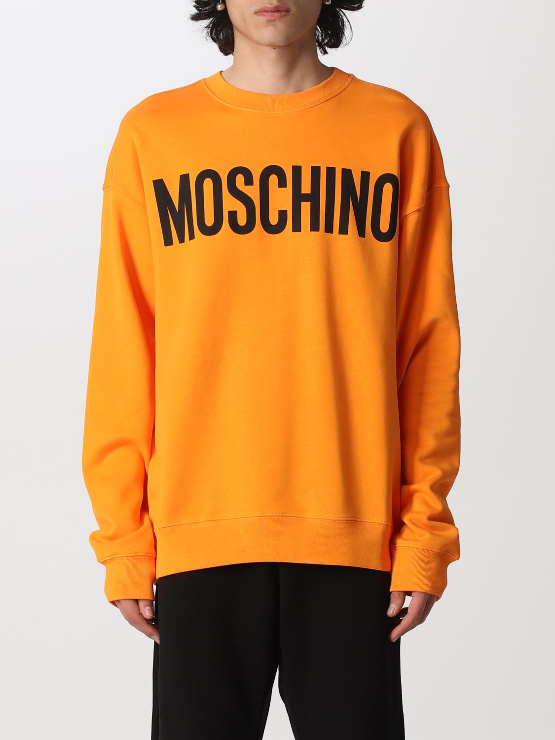 MOSCHINO COUTURE cotton sweatshirt with logo Orange Moschino Couture sweatshirt 17012028 online at GIGLIO.COM