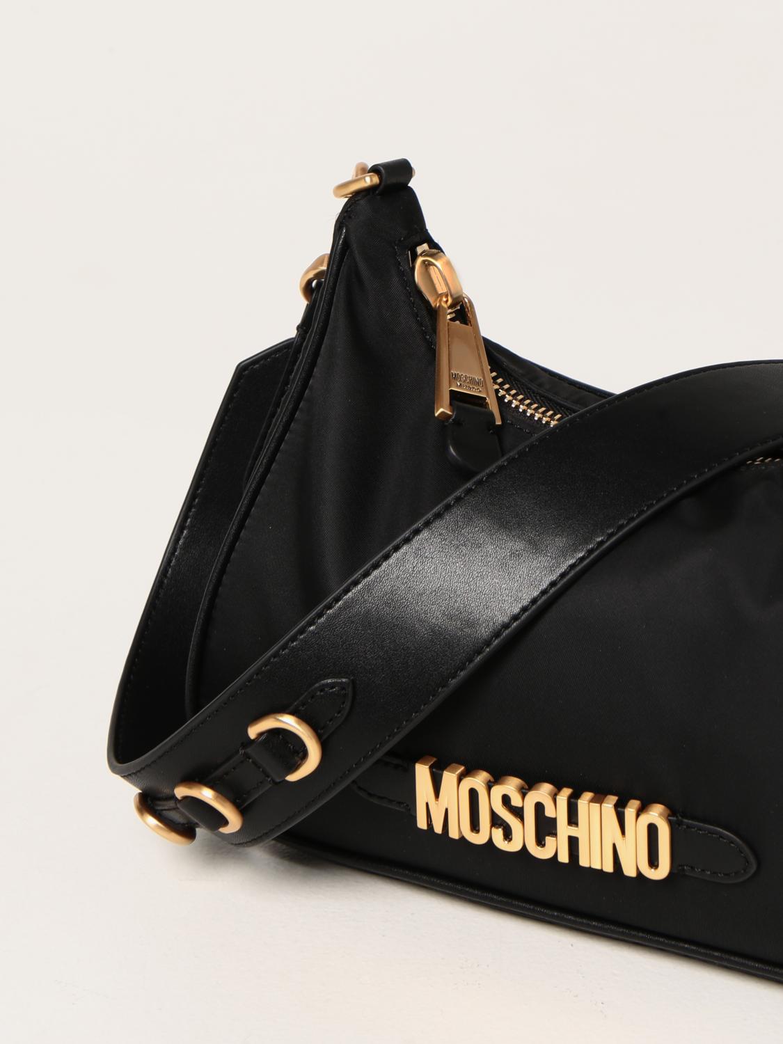 Moschino Couture Outlet: nylon hobo bag - Black | Moschino