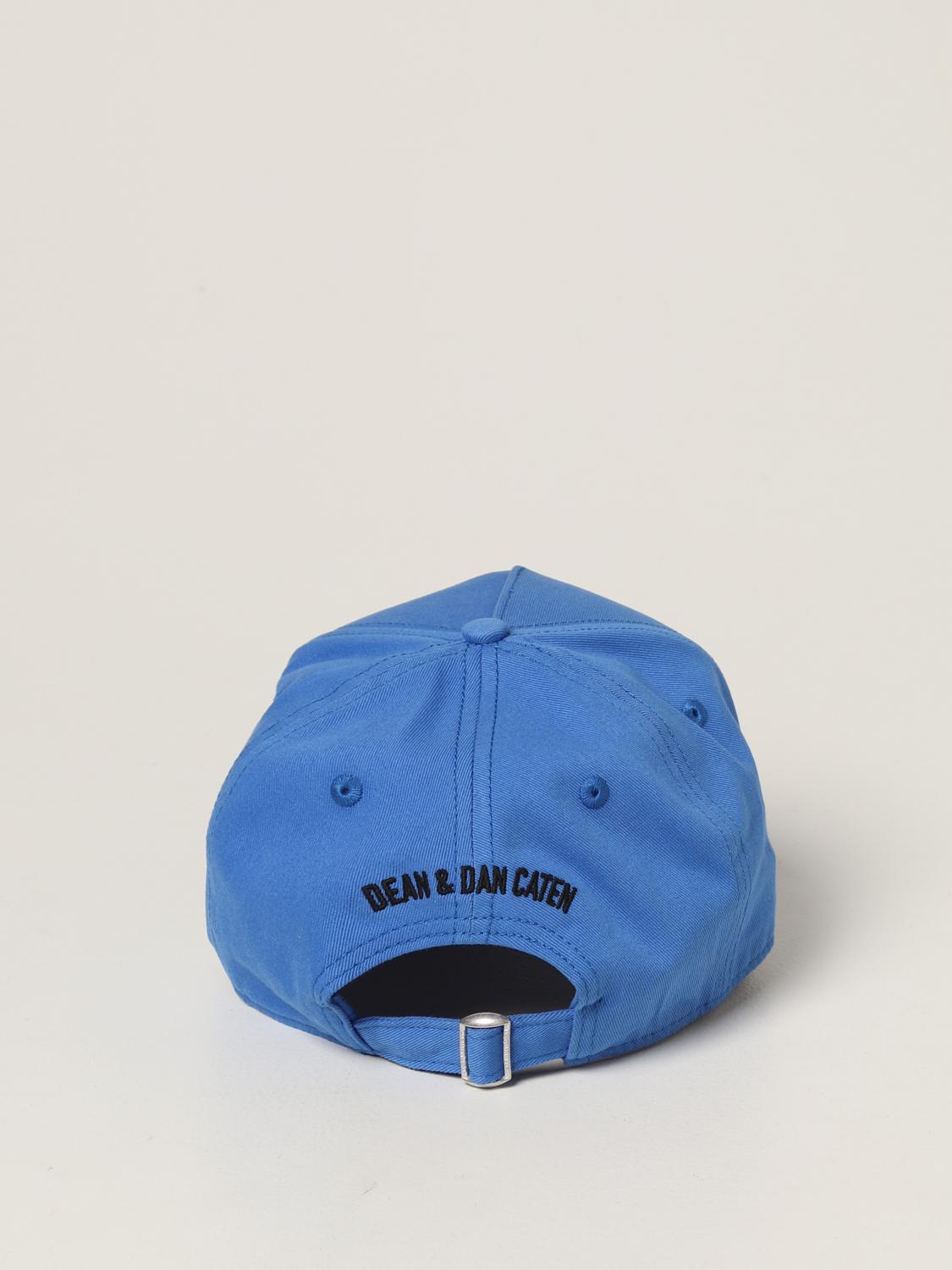 DSQUARED2 CAPPELLO: Cappello Icon Dsquared2 in cotone con logo ricamato , Cielo - Img 3