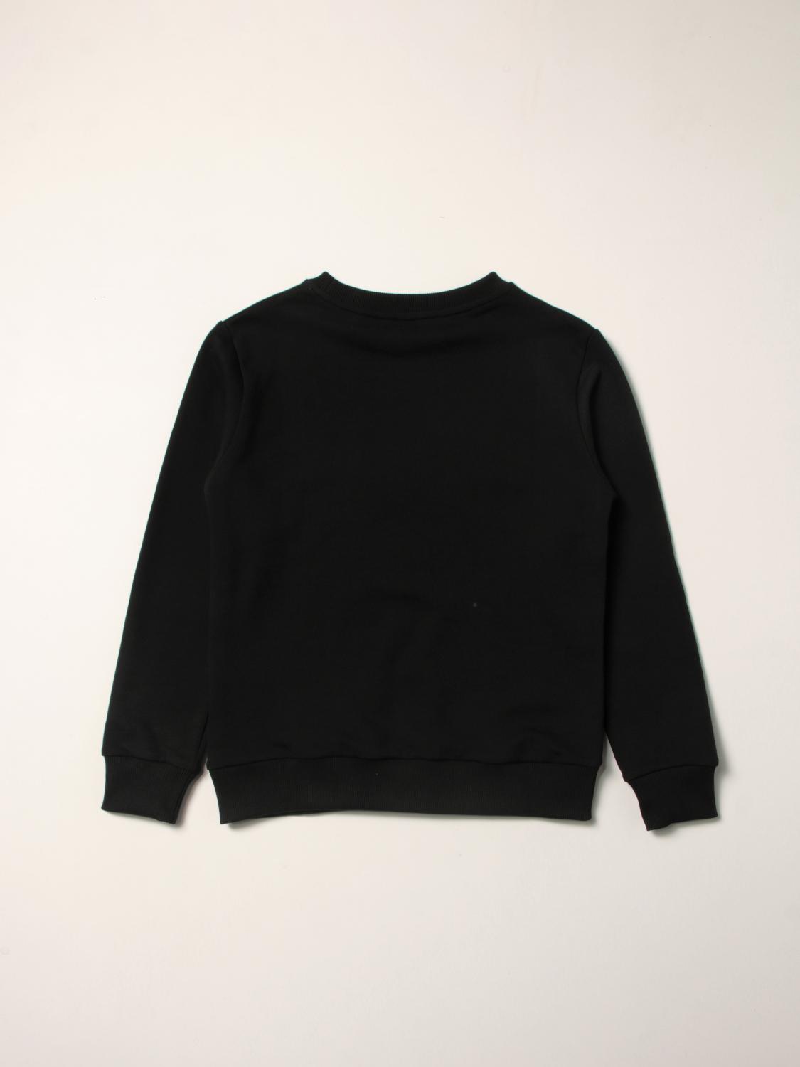 BALMAIN SWEATER: Balmain cotton sweatshirt with logo, Black - Img 2