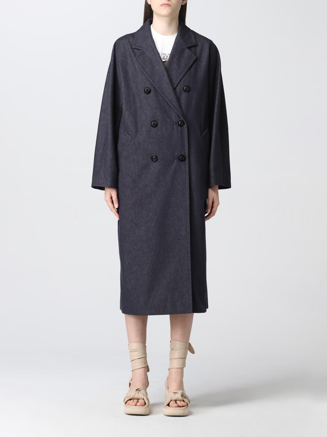 MAX MARA|COATS (BACCO (10110122 001 / 10110122600 001)) MAX MARA: Bacco double-breasted cotton coat - Navy | Max