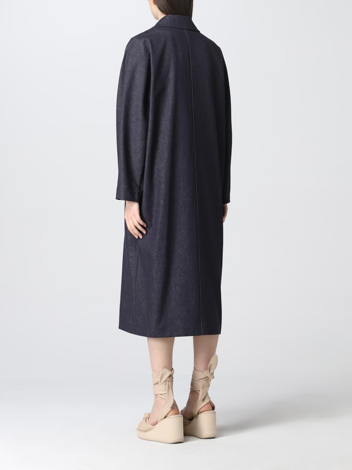 MAX MARA: Bacco double-breasted cotton coat - Navy | Max