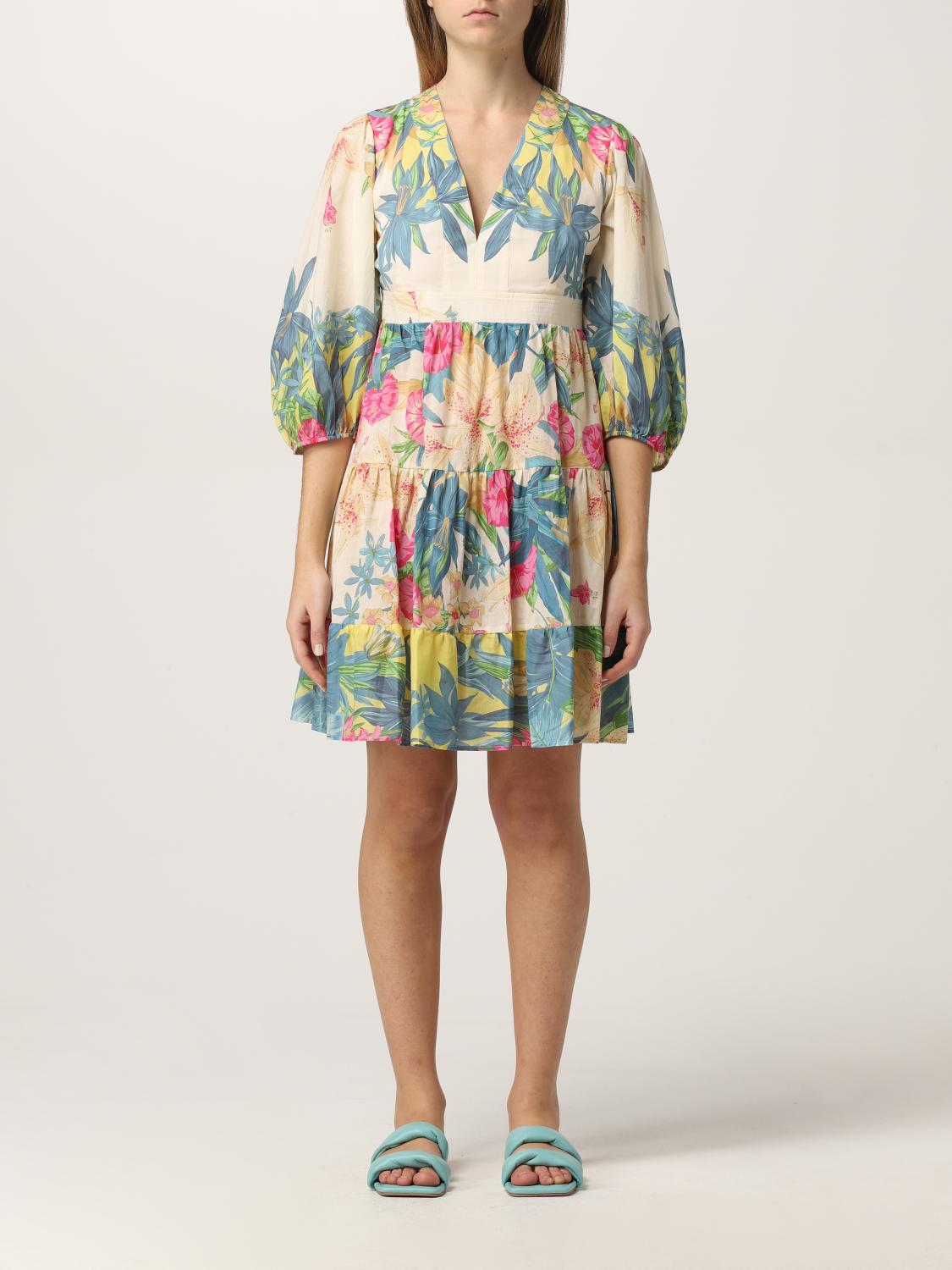ワンピースその他 PINKO ELLIOT DRESS Pinko Short Dress PINKO: Short Dress With Floral Print White