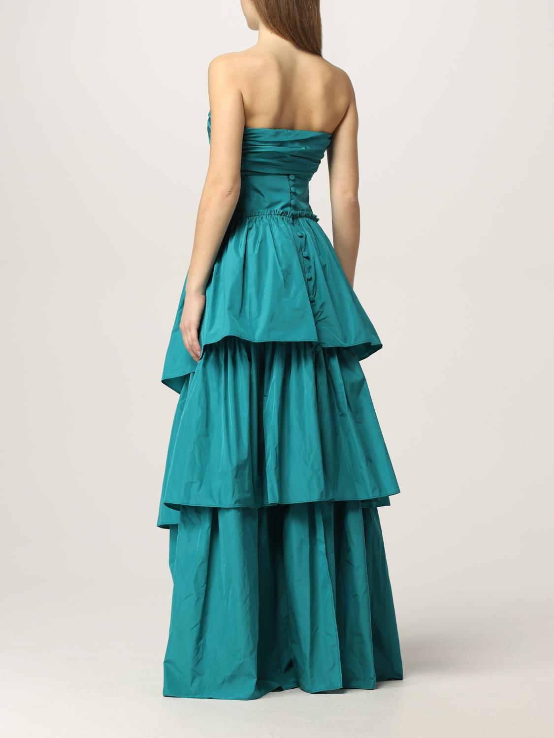 PINKO: mini dress with detachable flounced skirt - Green