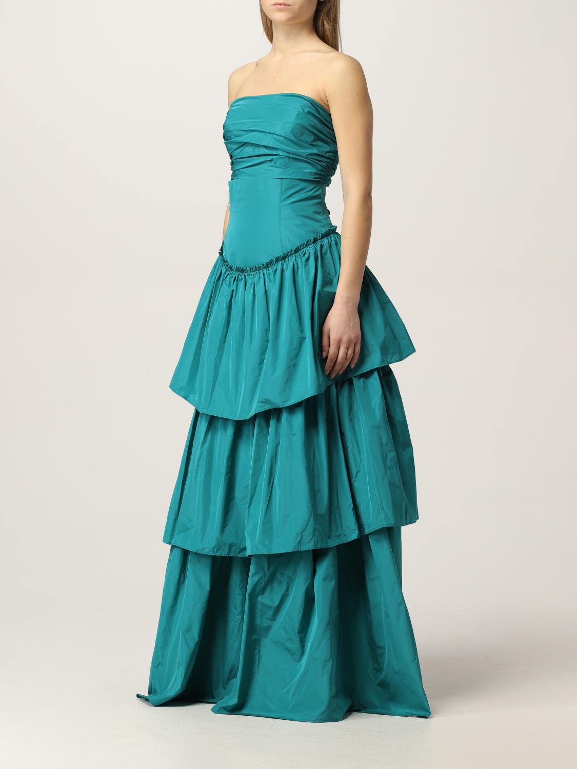 PINKO: mini dress with detachable flounced skirt - Green