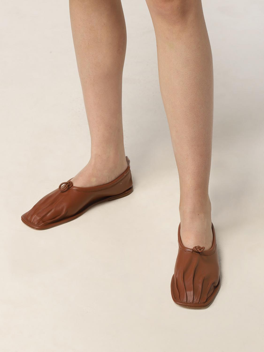 HEREU: Puntera leather ballerina - Brown | Hereu ballet