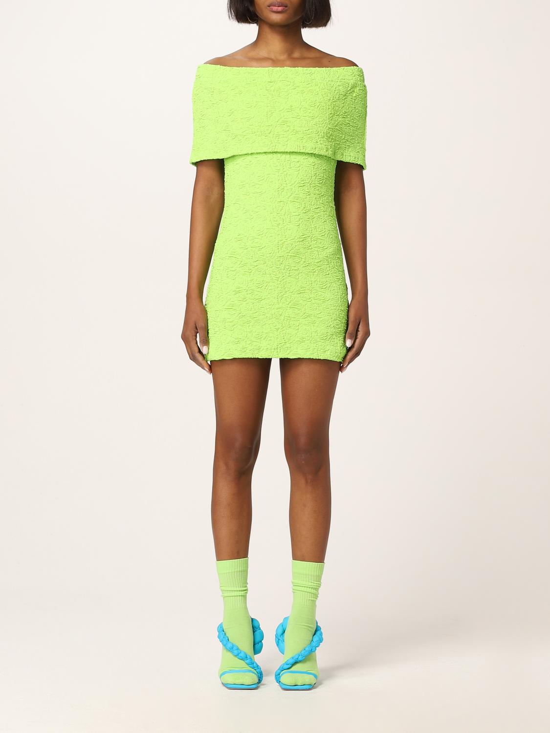 green emerald velvet dress Msgm