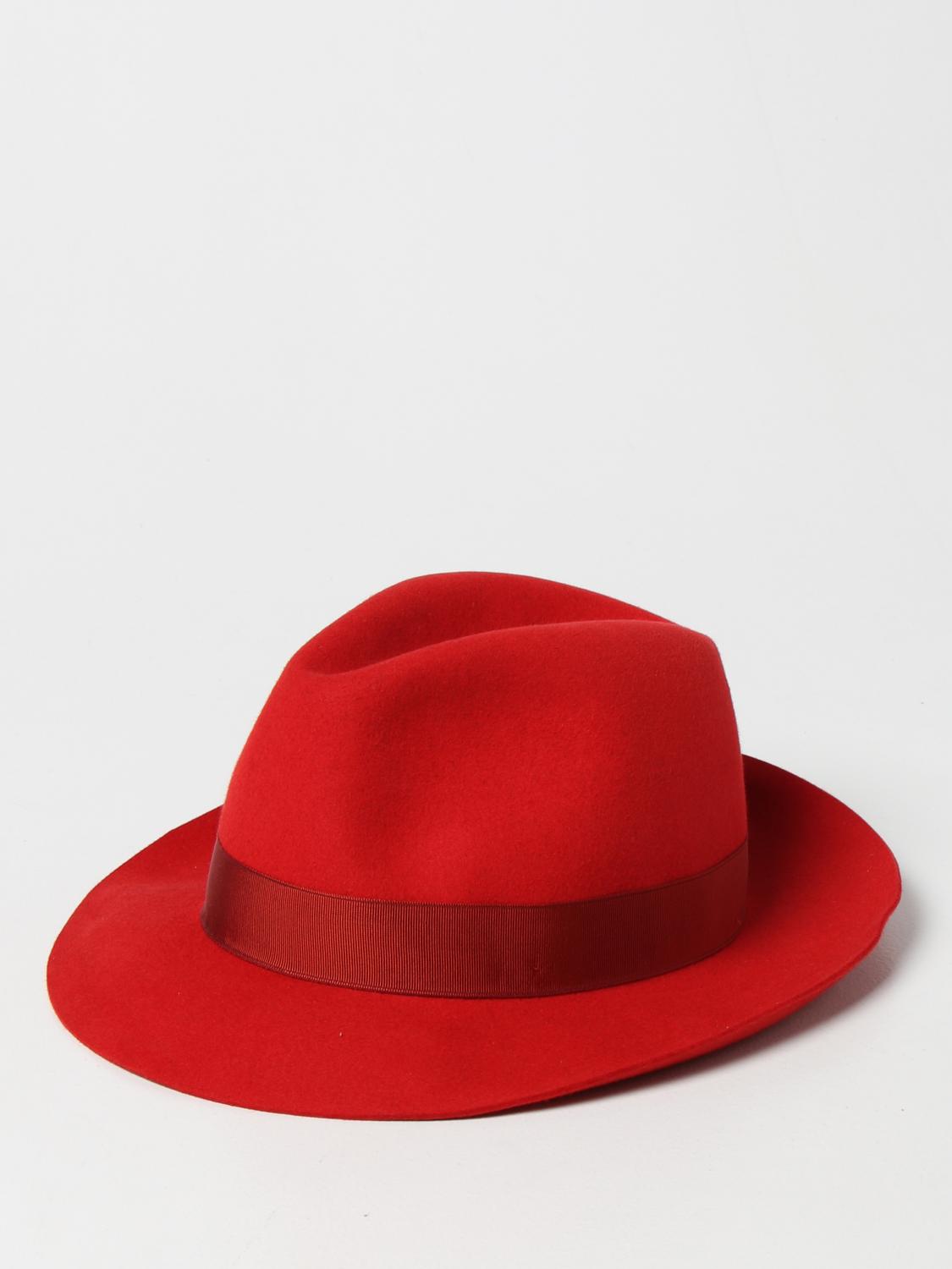 Chapeau Borsalino En Laine Rouge Grenat - Taille 56, Fait Main En Italie, Neuf Avec étiquettes