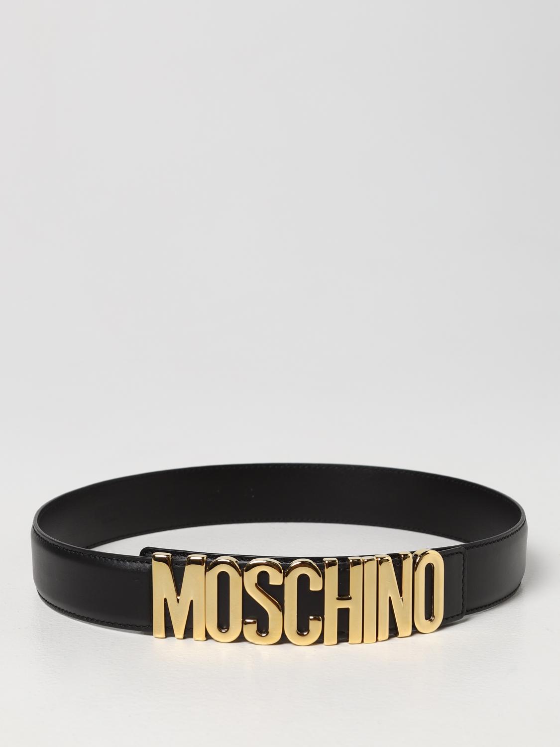 MOSCHINO COUTURE GÜRTEL: Glatte Ledergürtel Moschino Couture, Schwarz - Img 1