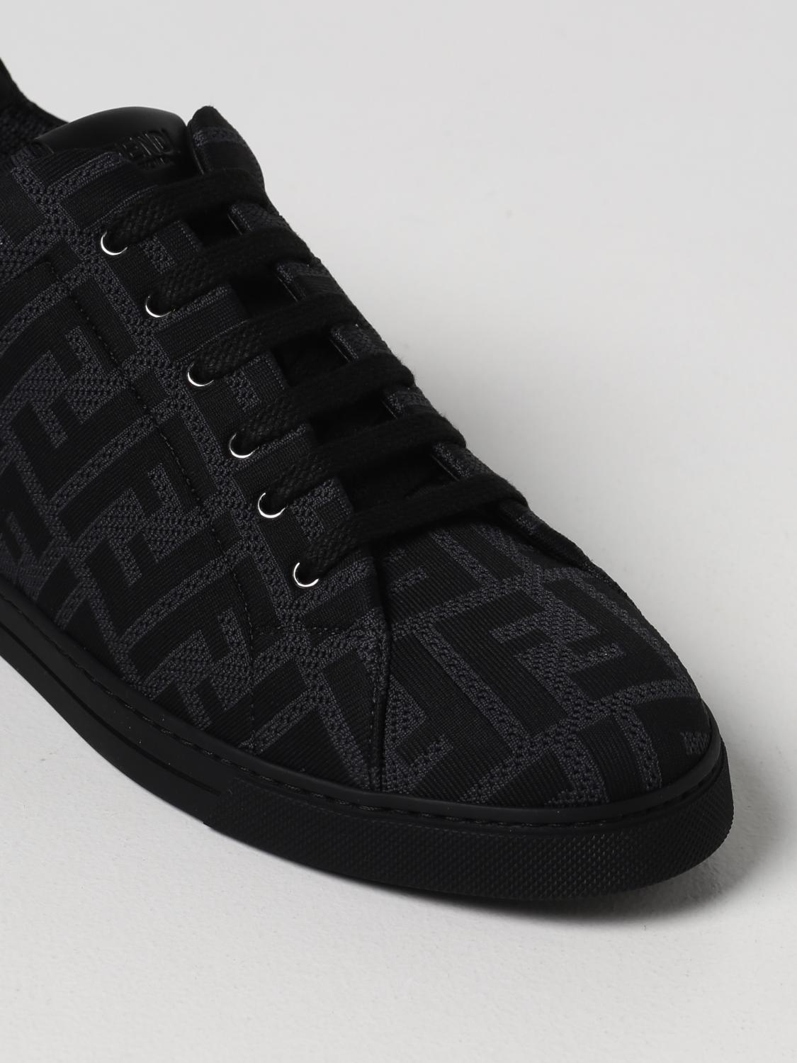 FENDI: Shoes men - Black | Fendi sneakers 7E1258A7MY online