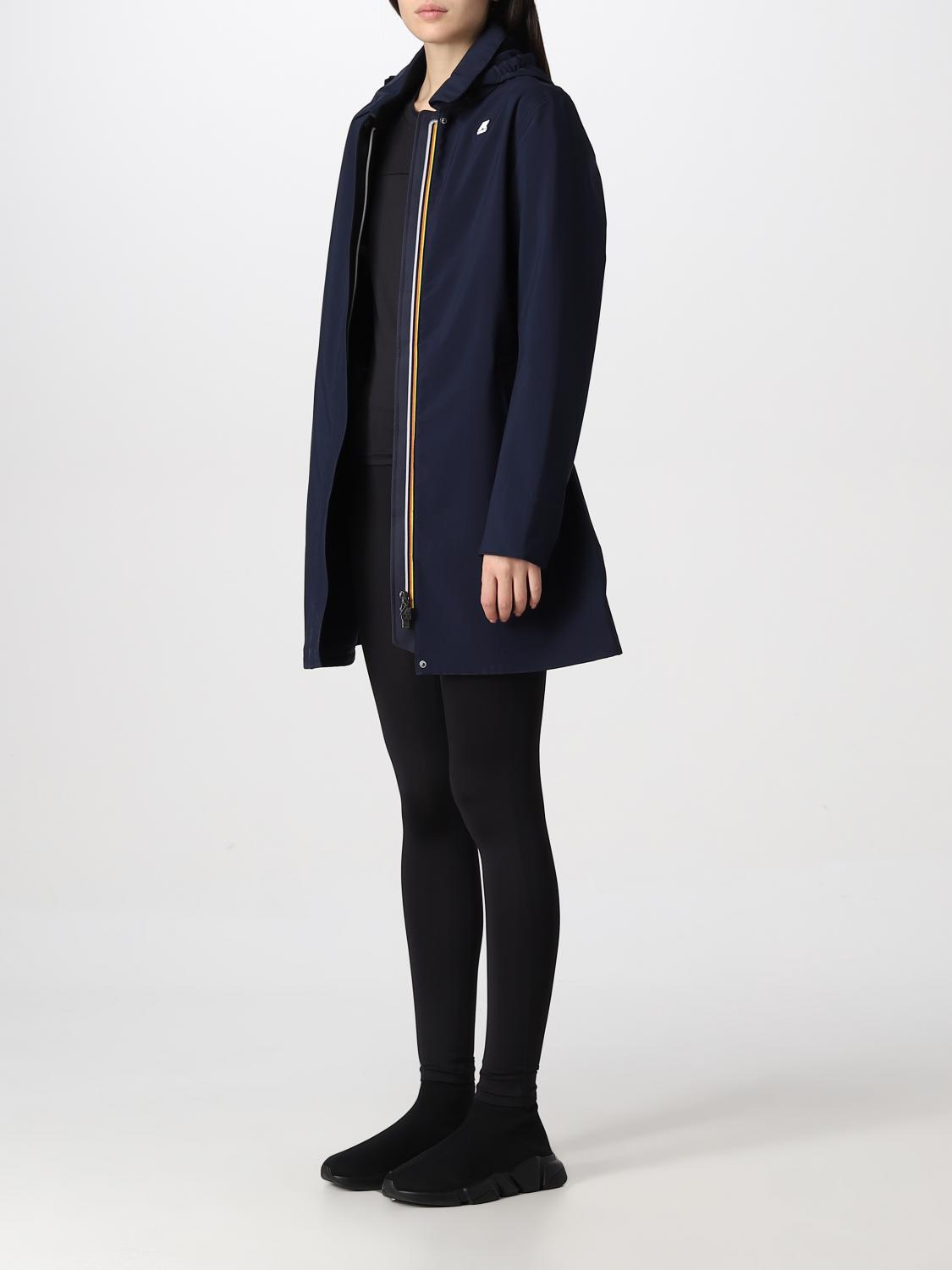 K-WAY CHAQUETA: Abrigo mujer K-way, Azul Oscuro - Img 3