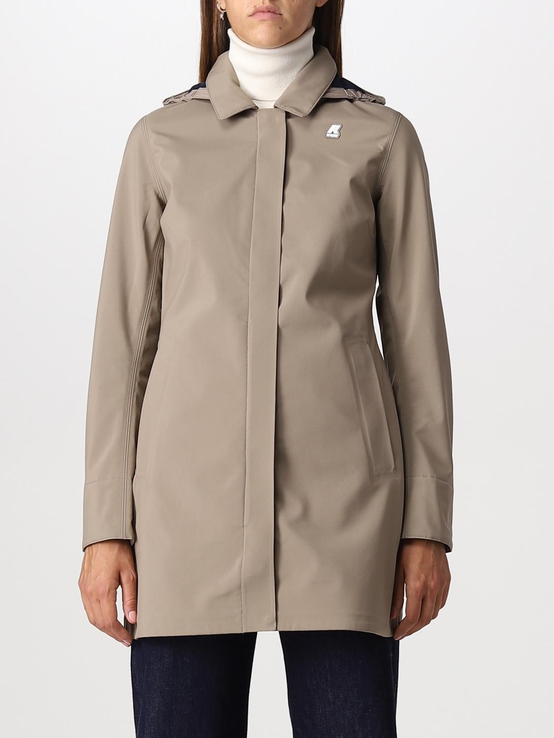 K-WAY CHAQUETA: Abrigo mujer K-way, Beige - Img 1