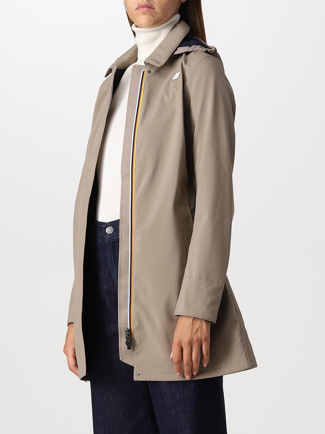 K-WAY CHAQUETA: Abrigo mujer K-way, Beige - Img 3