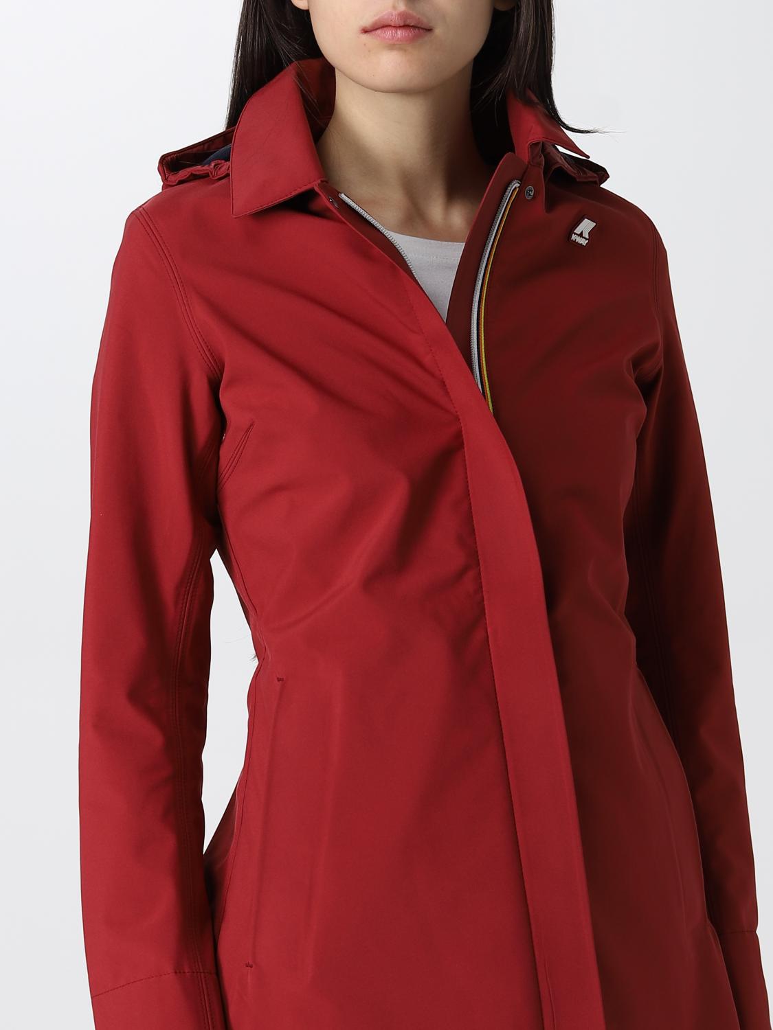 K-WAY CHAQUETA: Abrigo mujer K-way, Granate - Img 4